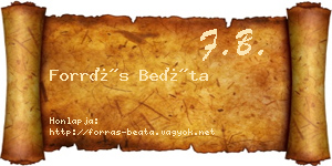Forrás Beáta névjegykártya