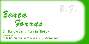 beata forras business card