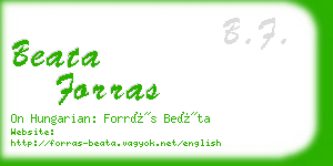 beata forras business card